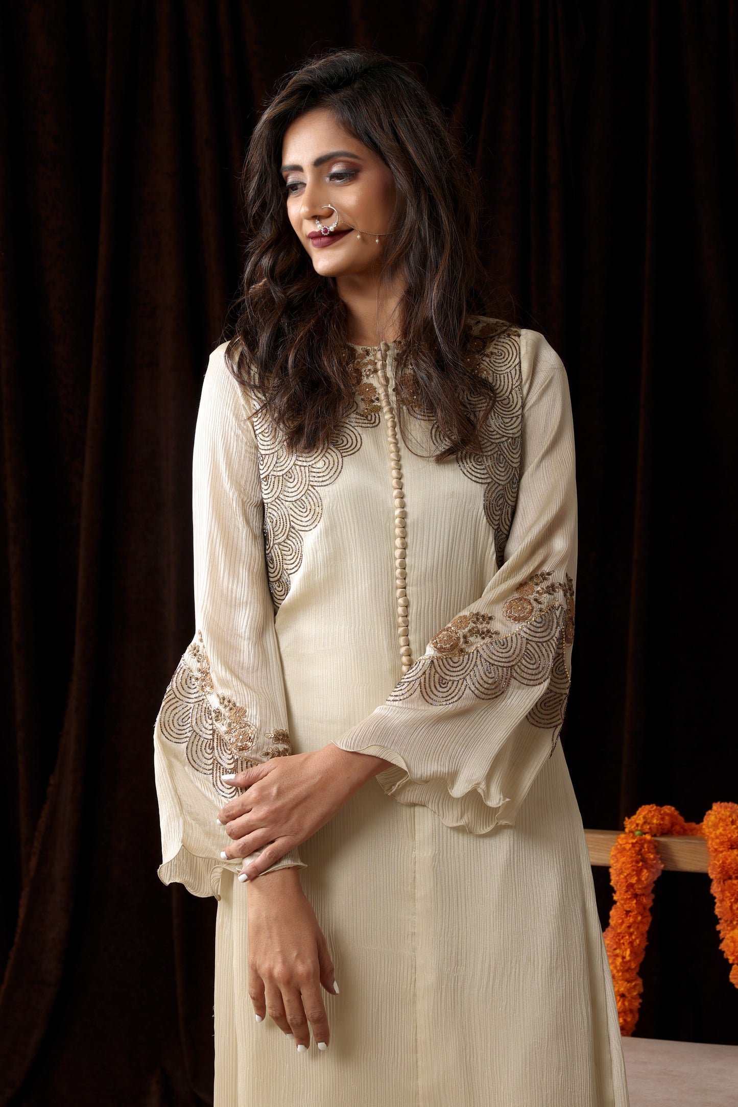 Wrinkle Sharara Set