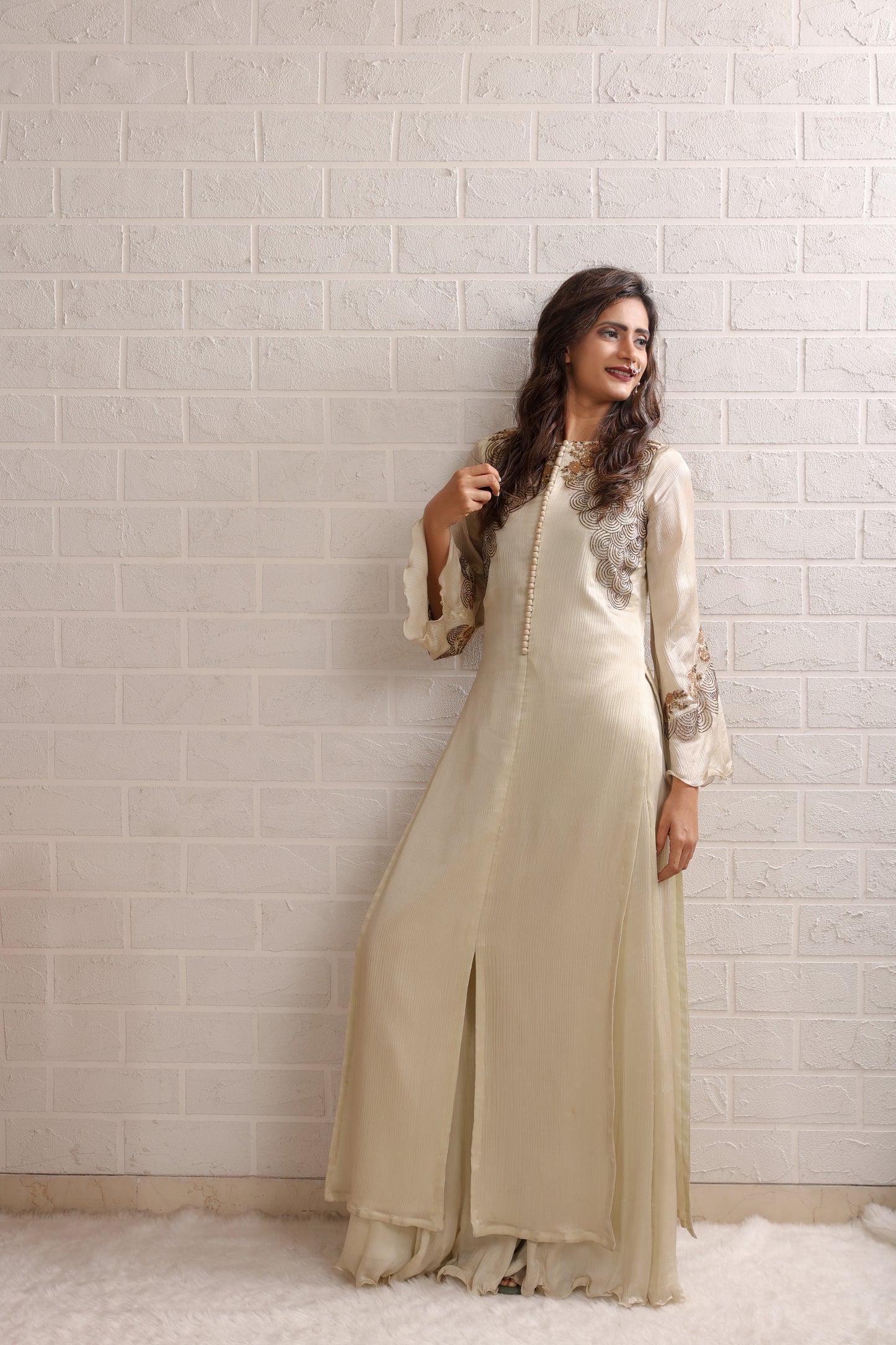Wrinkle Sharara Set