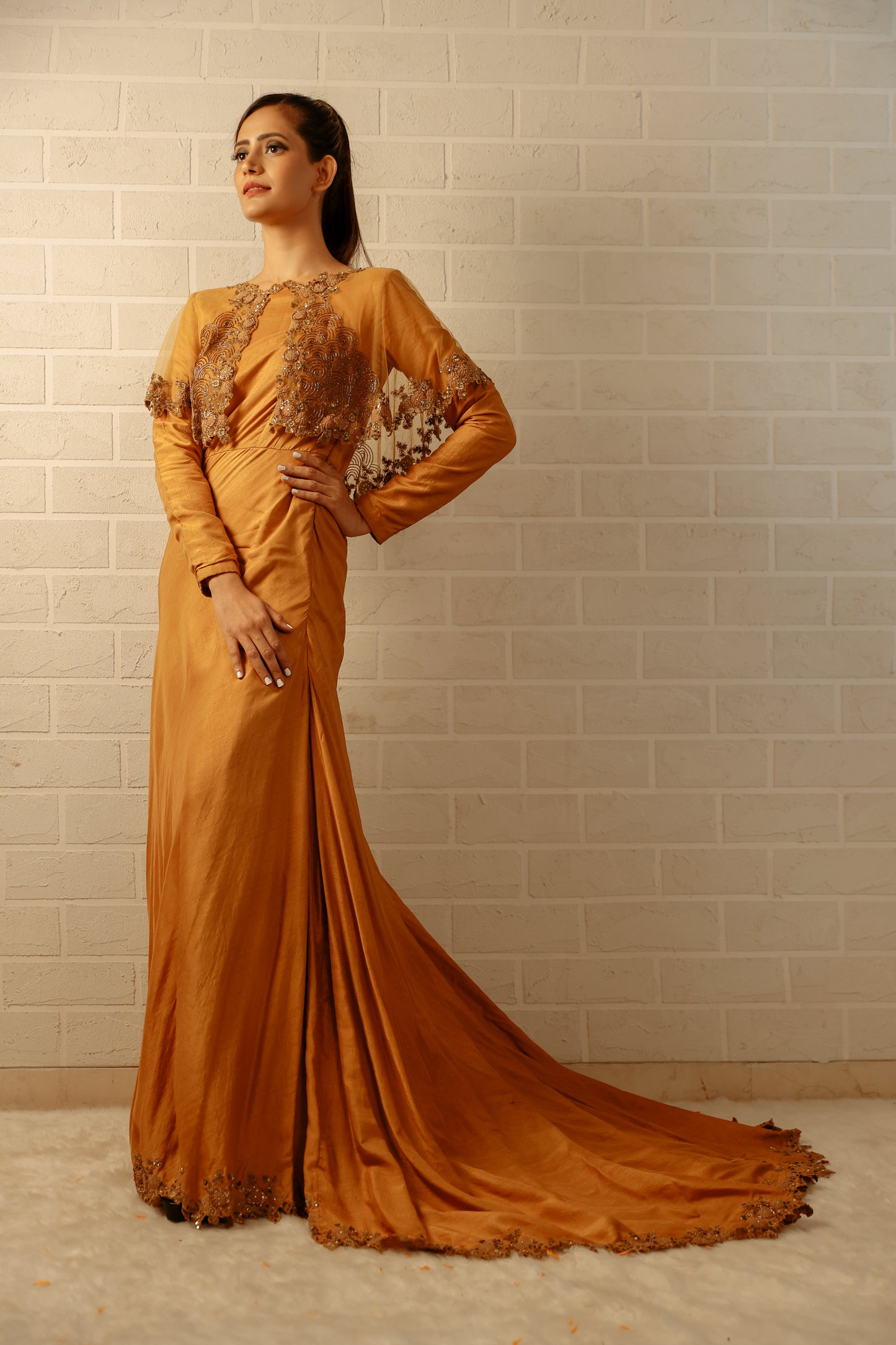Mustard Trail Gown