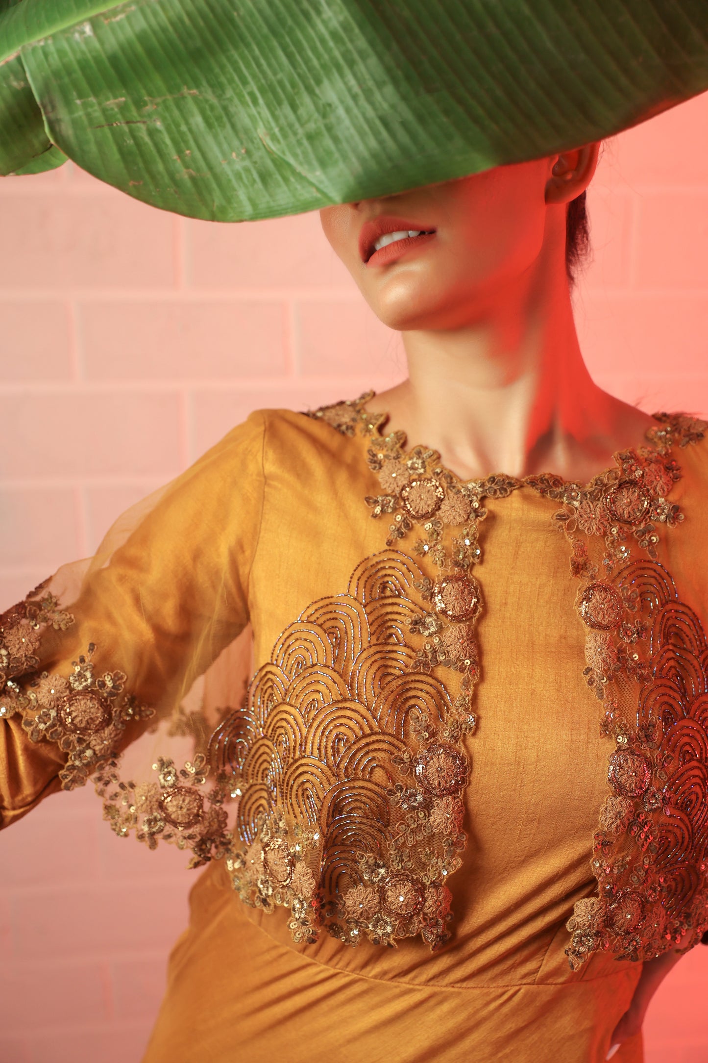 Mustard Trail Gown