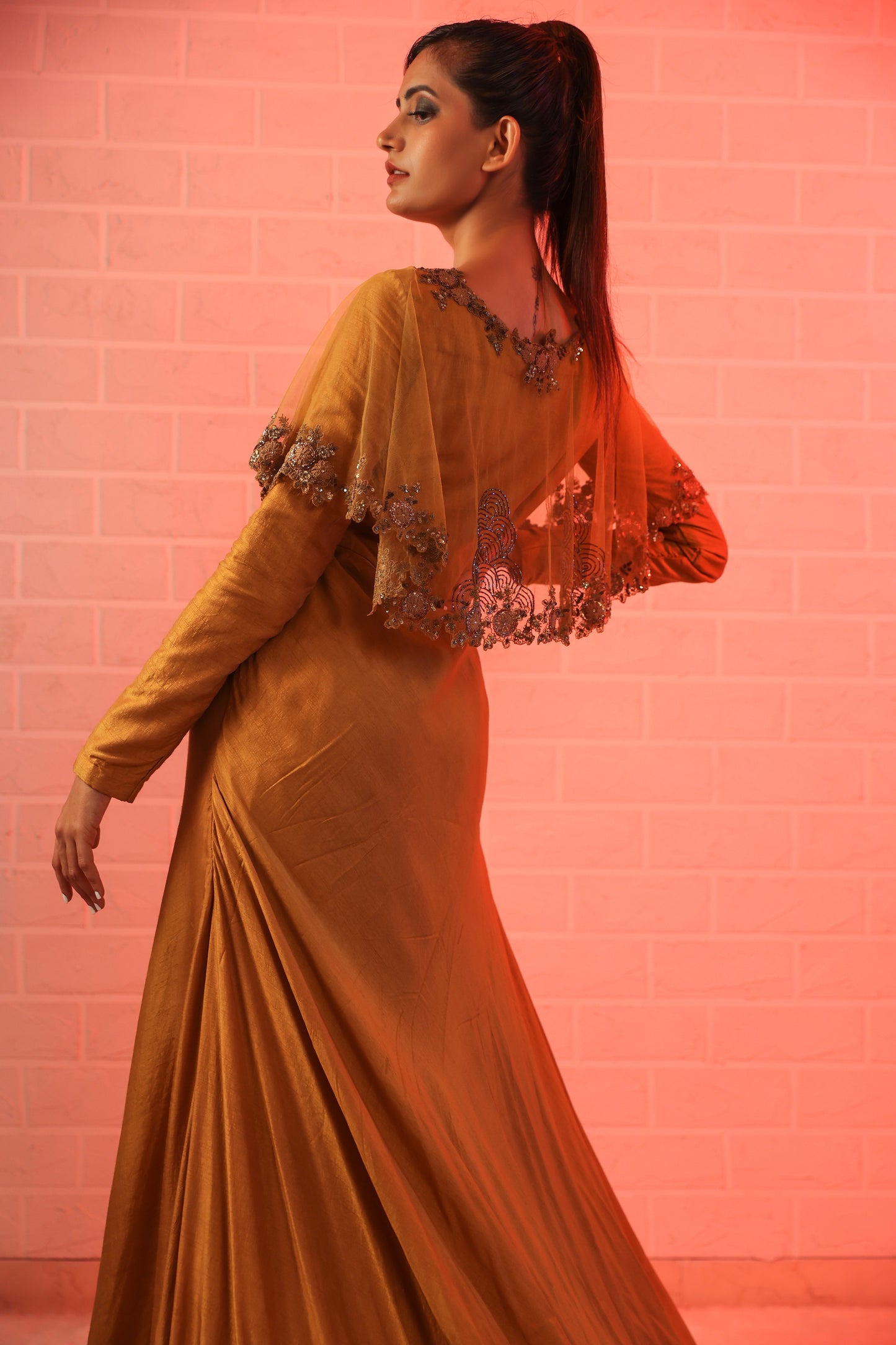 Mustard Trail Gown