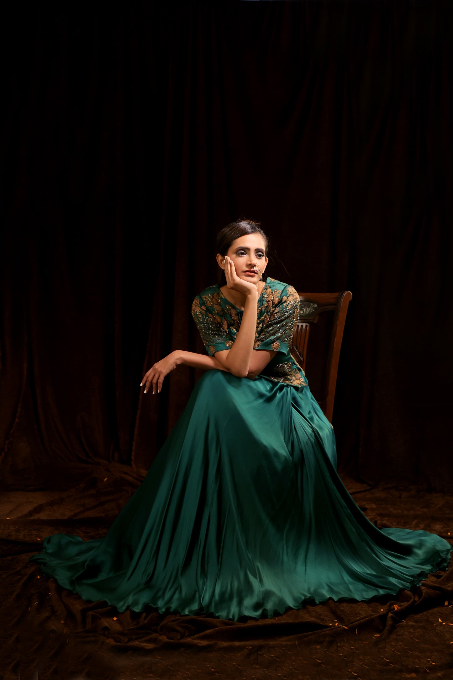 Emerald Flowy Skirt Set