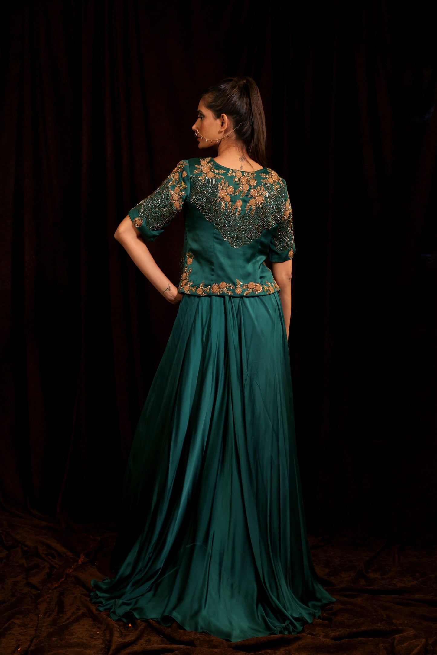 Emerald Flowy Skirt Set
