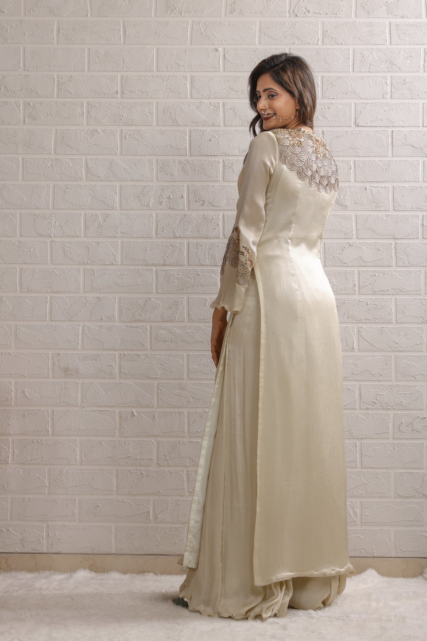 Wrinkle Sharara Set
