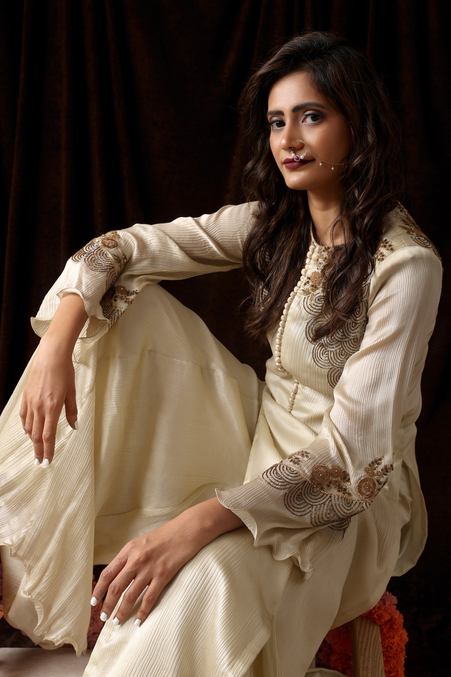 Wrinkle Sharara Set