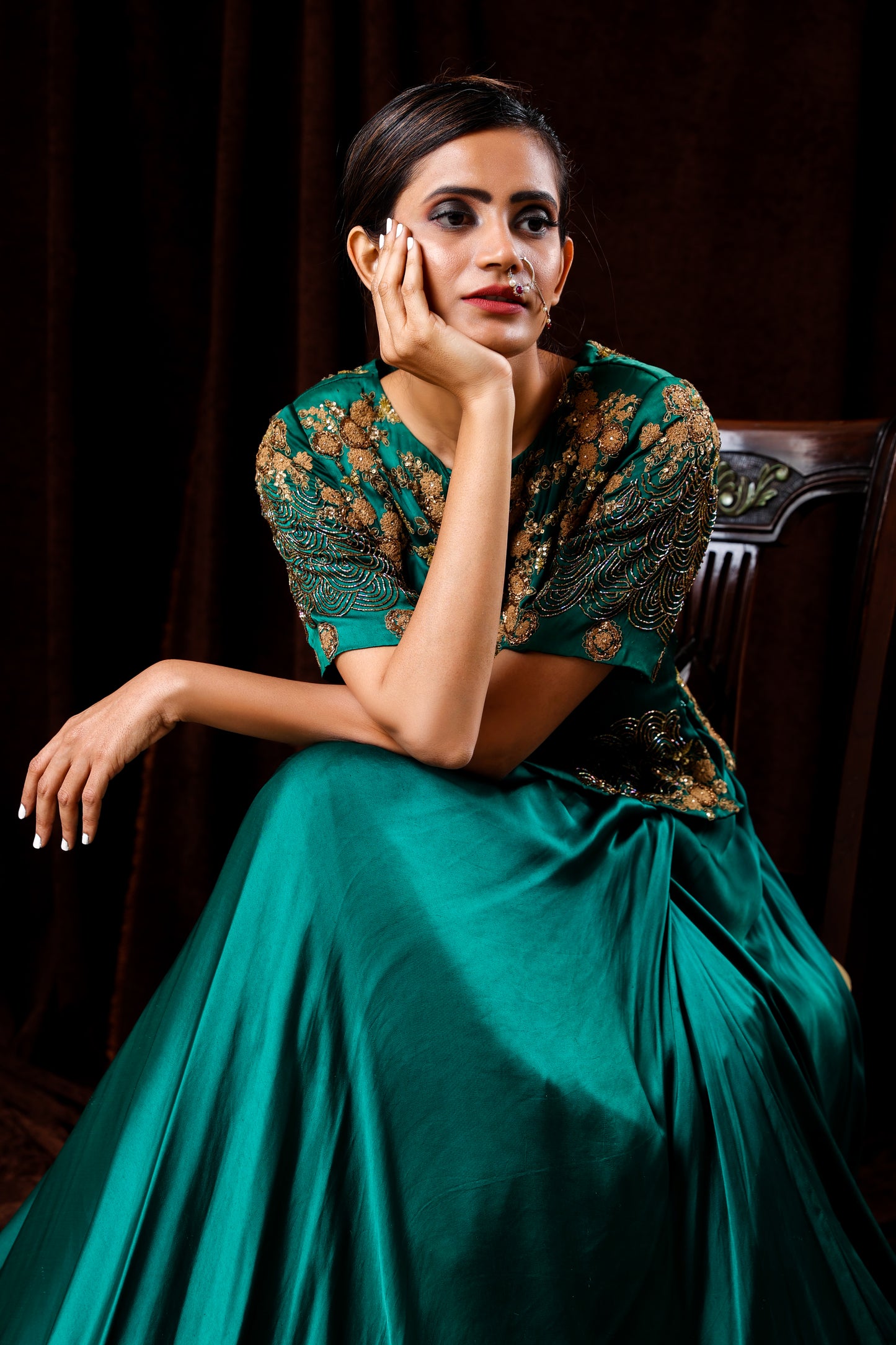Emerald Flowy Skirt Set